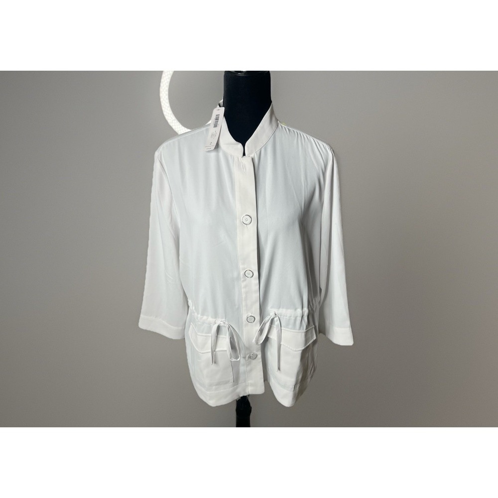 Chico's Soft Utility Jacket  Women's‎ Size 2 Alabaster NWT - Picture 2 of 12
